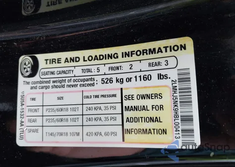 2017 Lincoln Mkt Livery z USA, uszkodzony, nr VIN 2LMHJ5NK9HBL00413